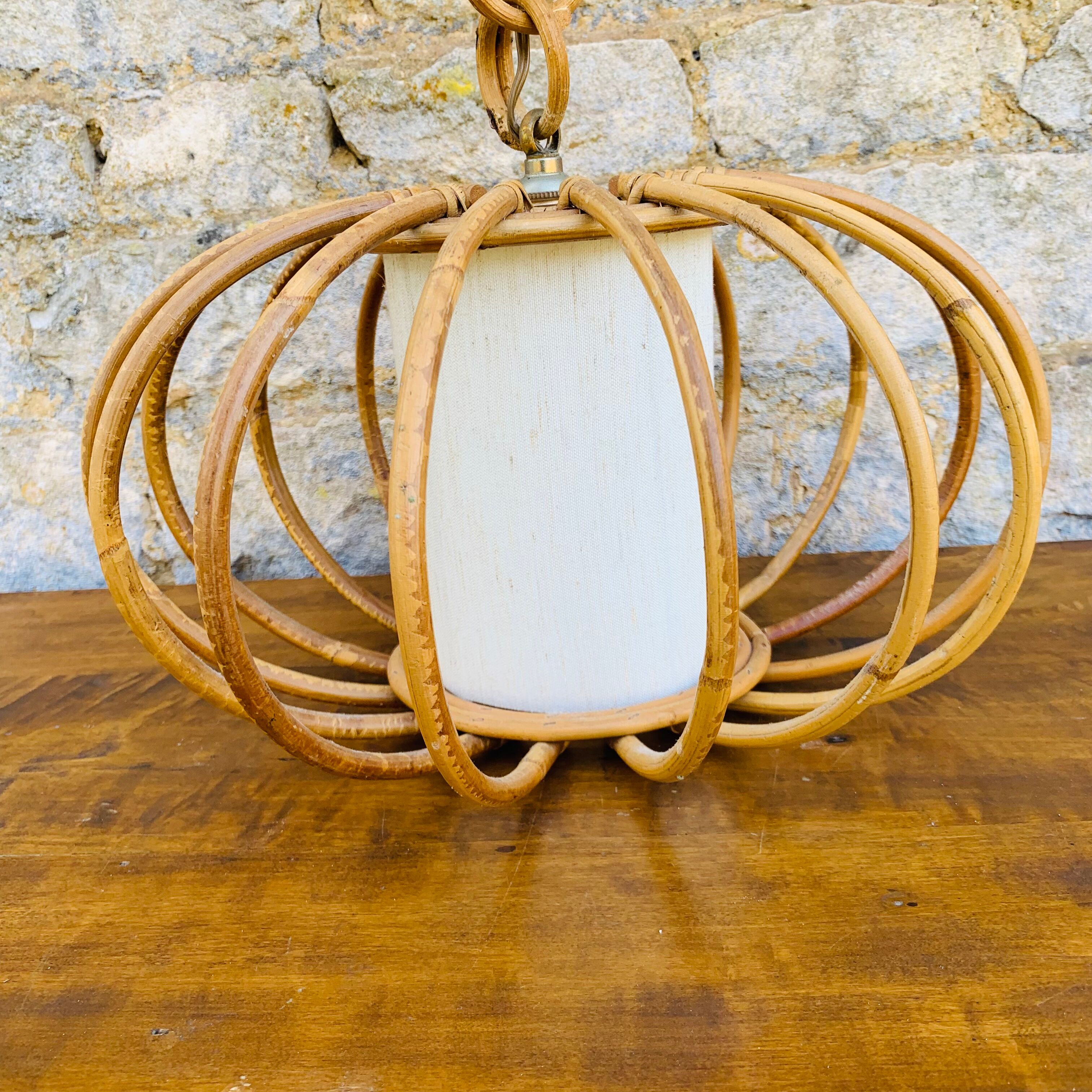 Vintage rattan pendant lamp