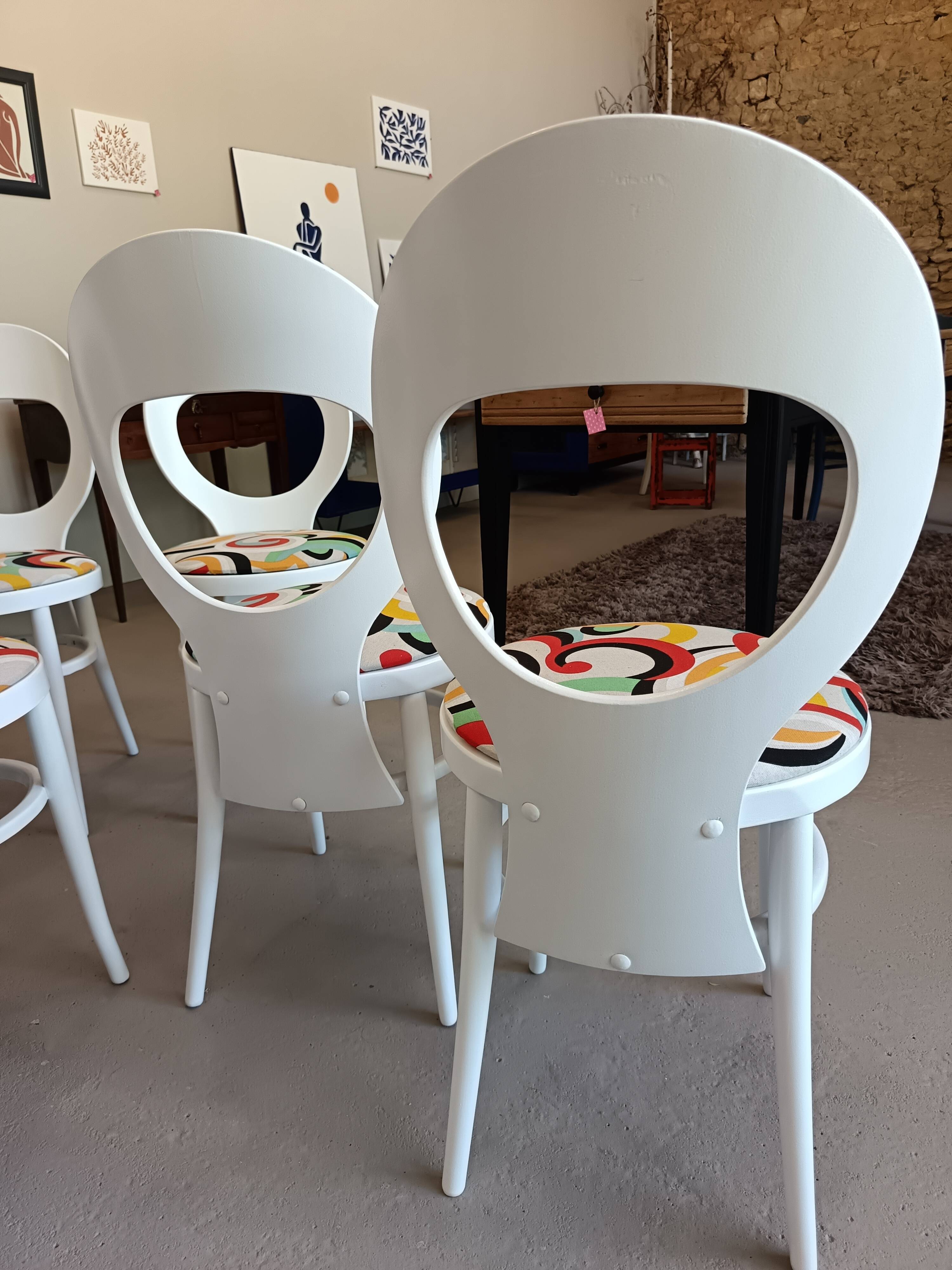 set of 2 restored Baumann Mouette chairs