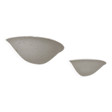 Paire d’applique vintage, plâtre blanc mat façon pierre, France, 1970