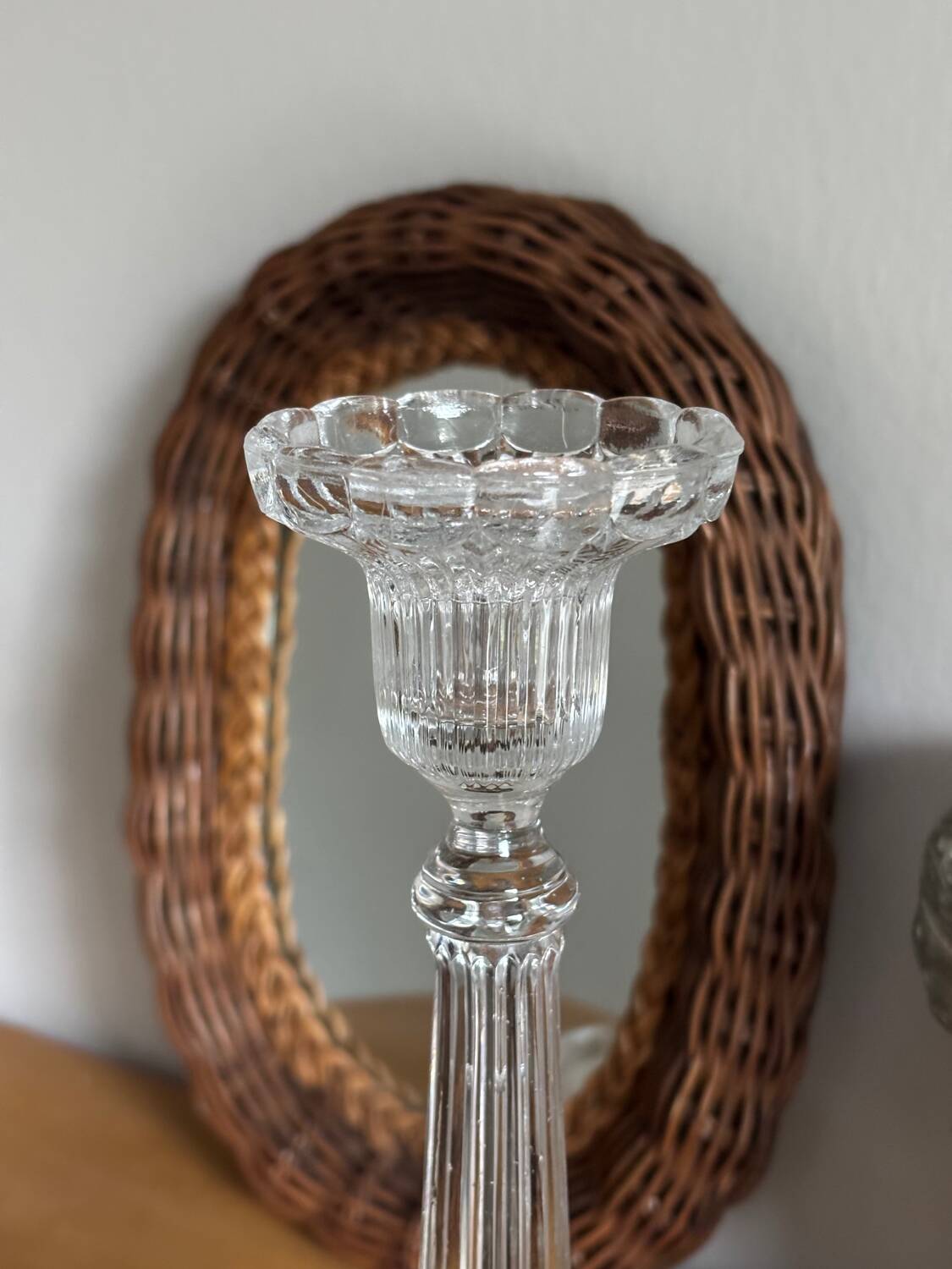 Antique glass candlesticks