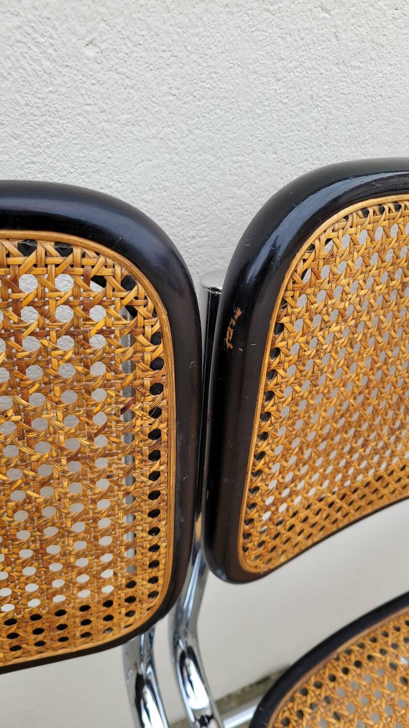 Set of 4 Marcel Breuer cesca black b32 chairs