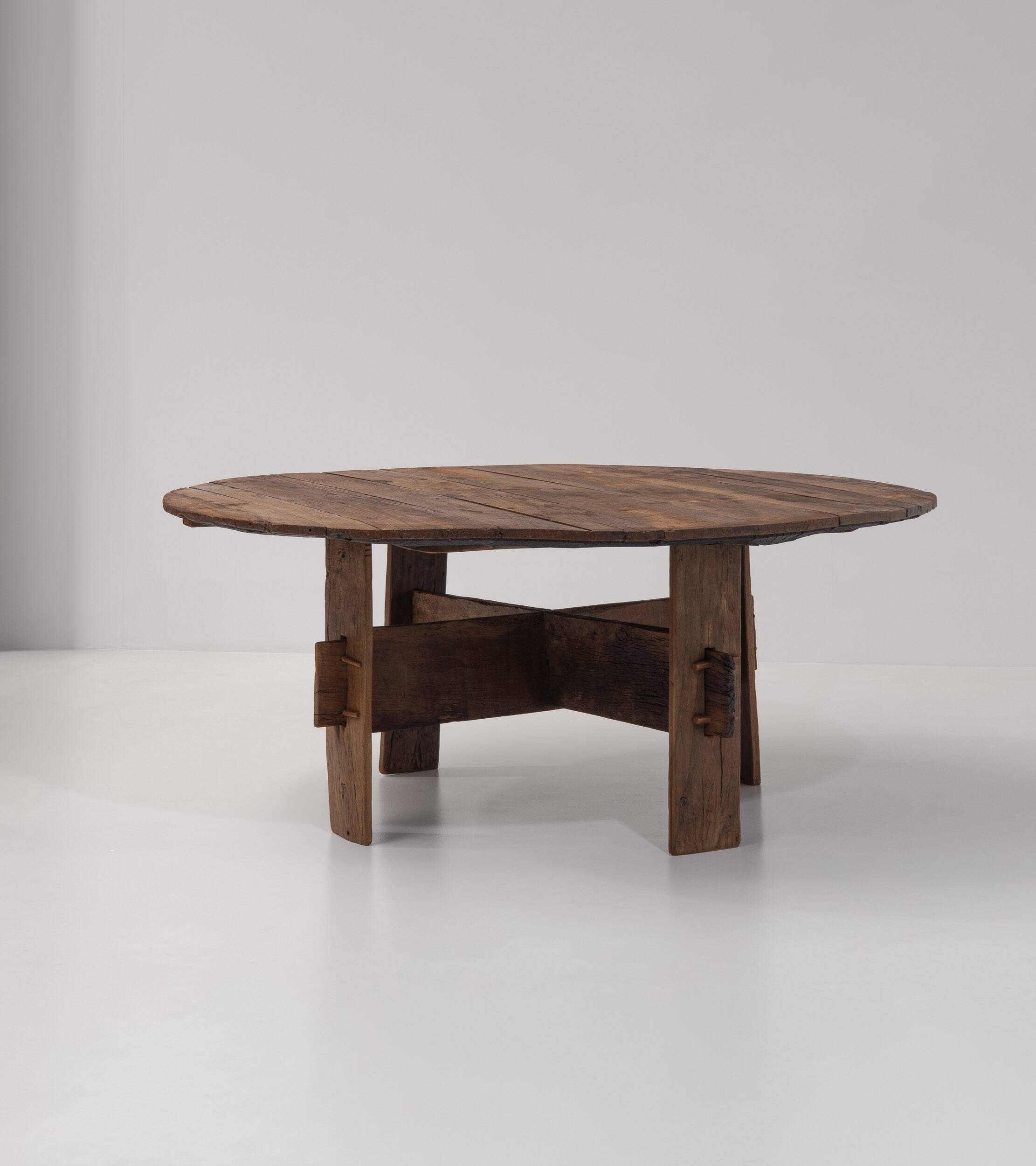 Impressive XL Oak Farmhouse Dining Table, France 19th century
