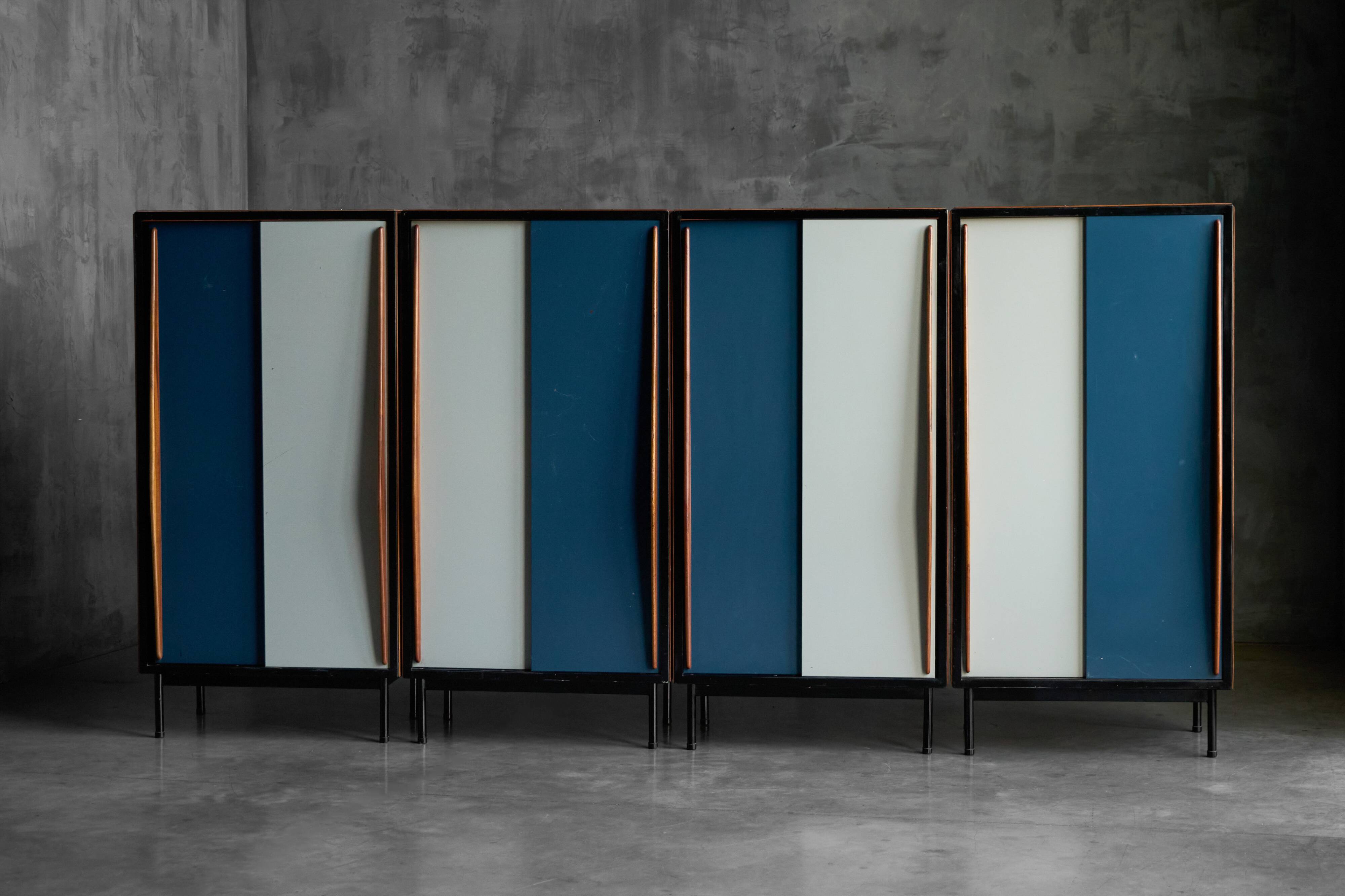 Modernist wardrobes by Willy Van Der Meeren for Tubax, Belgium, 1950s