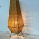 Table lamp in metal and raffia, 50s design