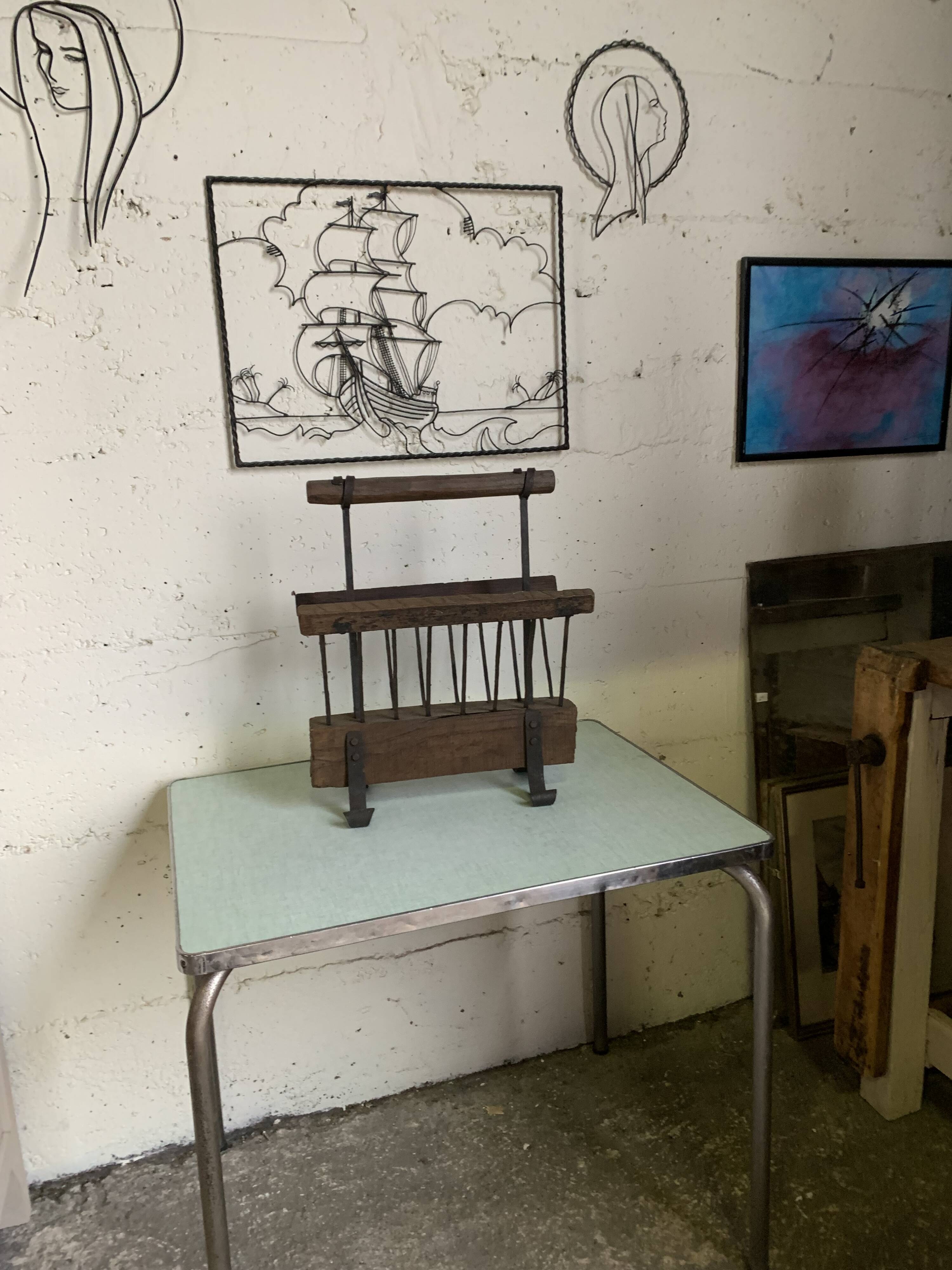 Brutalist magazine rack