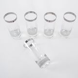 Set of glasses, Hollywood Regency style, 1970s, made in Italy