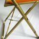 Folding chairs in gold metal and velvet