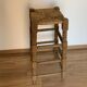 Stool high straw wood turned