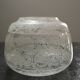 Abat jour verre givré gravé motifs vintage 1970
