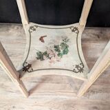 Pair of large painted wooden side tables with three tops.