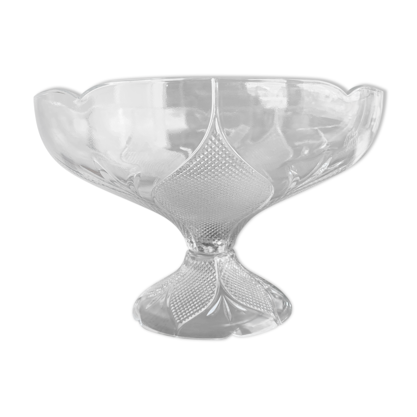 Coupe sur pied en verre Crescendo des années 70