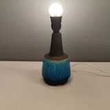 Beautiful partially glazed ceramic table lamp, in a beautiful turquoise color.