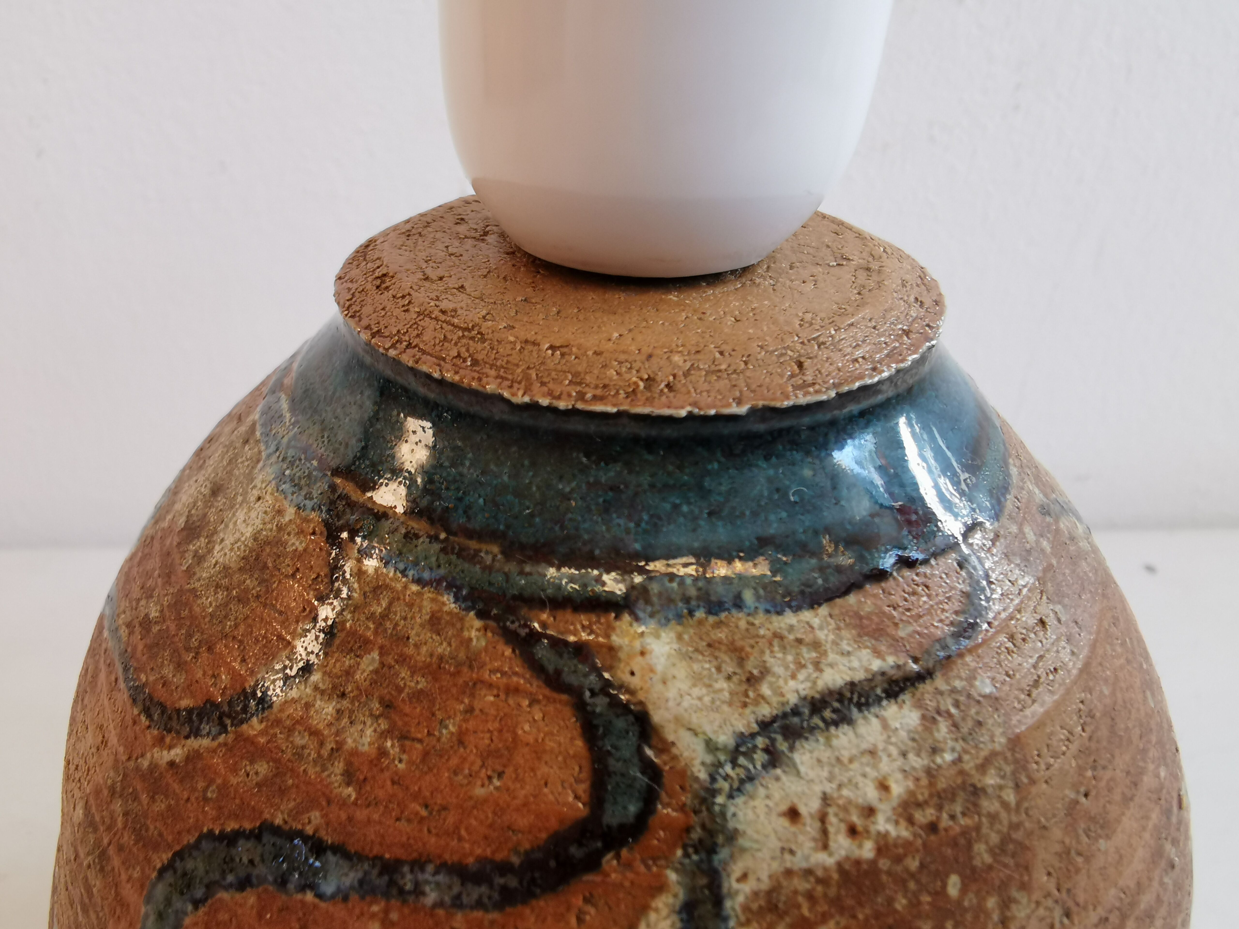 Ceramic table lamp, designed by Marie for Hjort ceramics Denmark (stamped at the bottom) 1970s