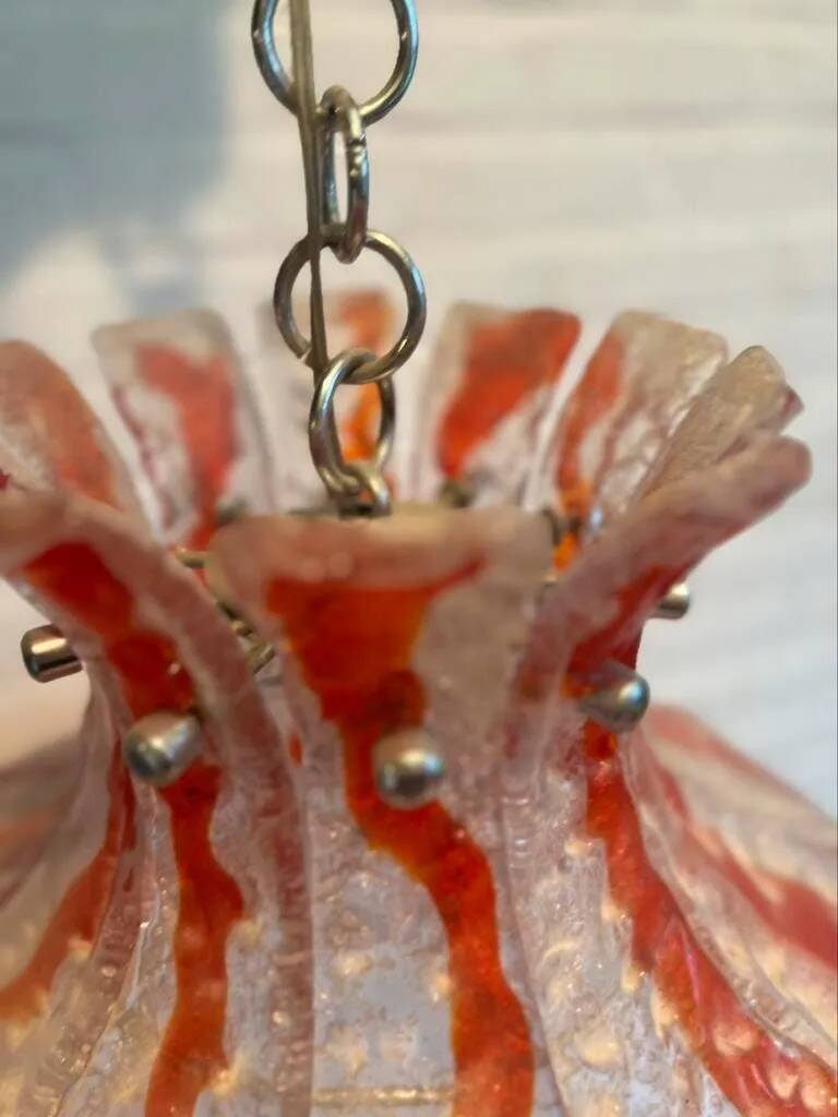 Lampe fleur vintage en verre murano pour mazzega