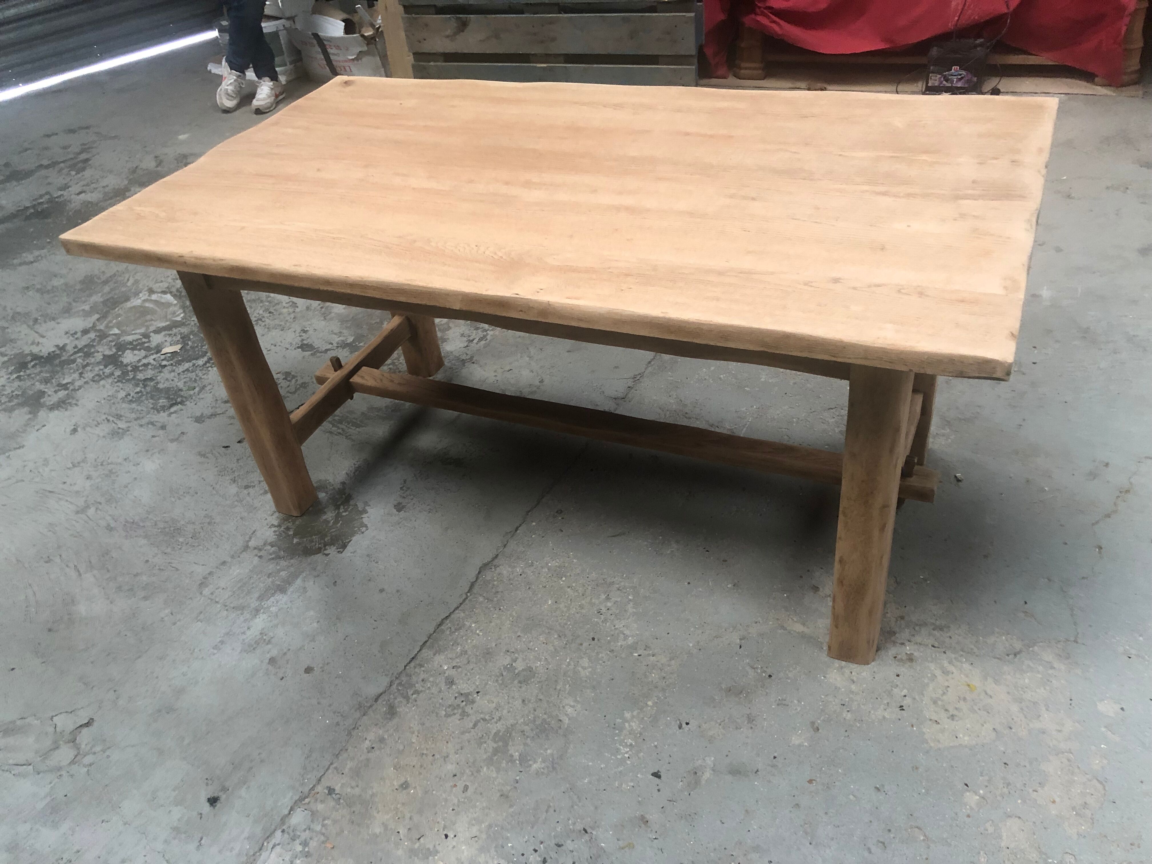 Old artisanal farmhouse table solid oak