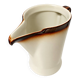 Vintage ceramic jug in ivory and brown – 1960s/70s