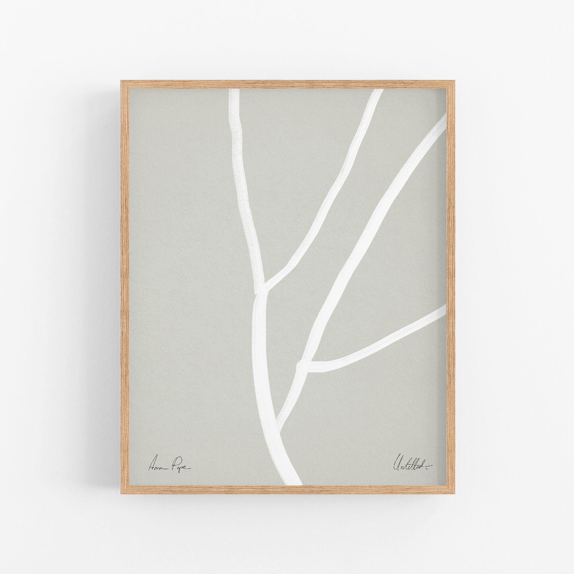 Abstract lines on grey giclee print, 50x70cm