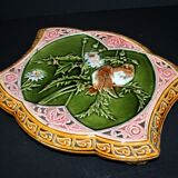 Onnaing? Art Nouveau slipware trivet with bird decoration, ceramic trivet, 1910