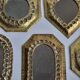 Set of 7 vintage Moroccan openwork brass mirrors