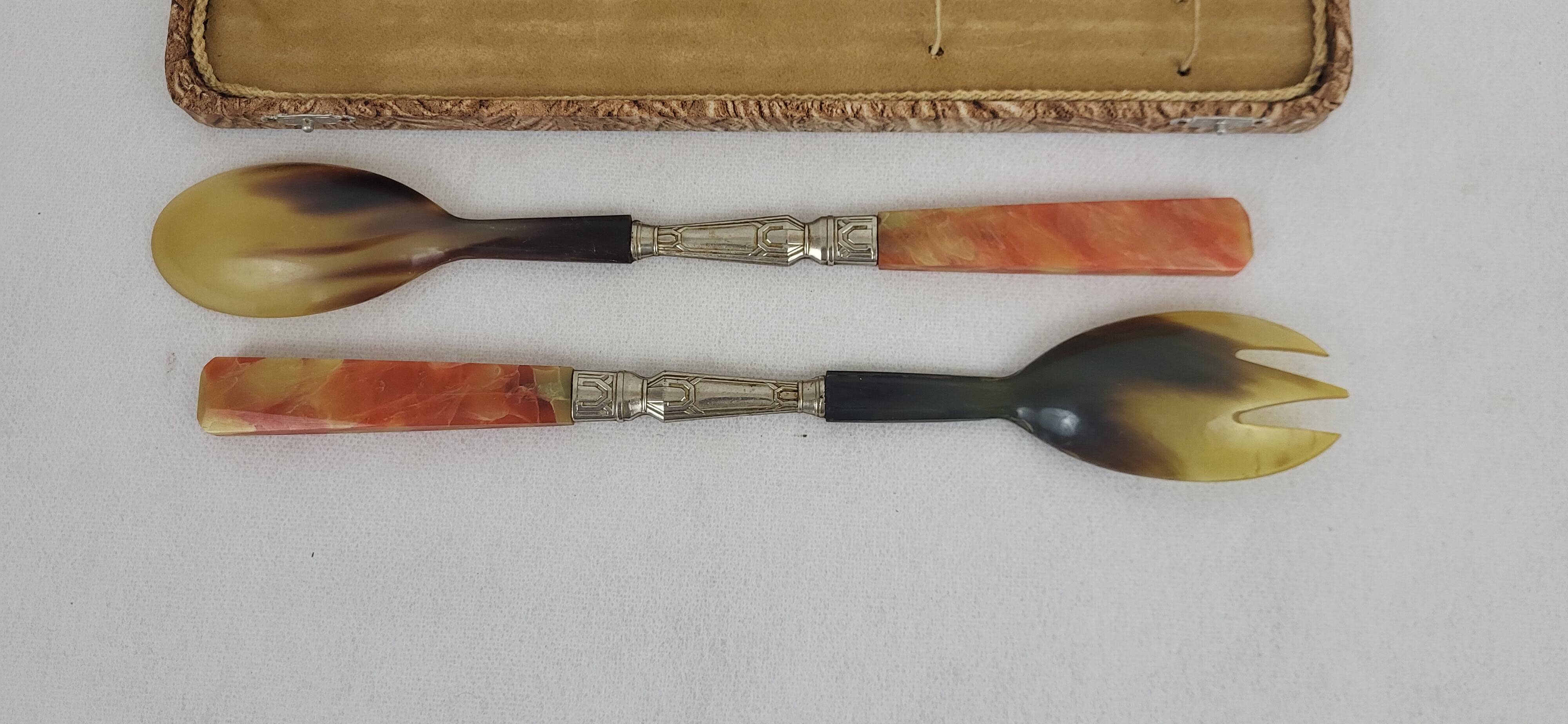Art Deco salad servers