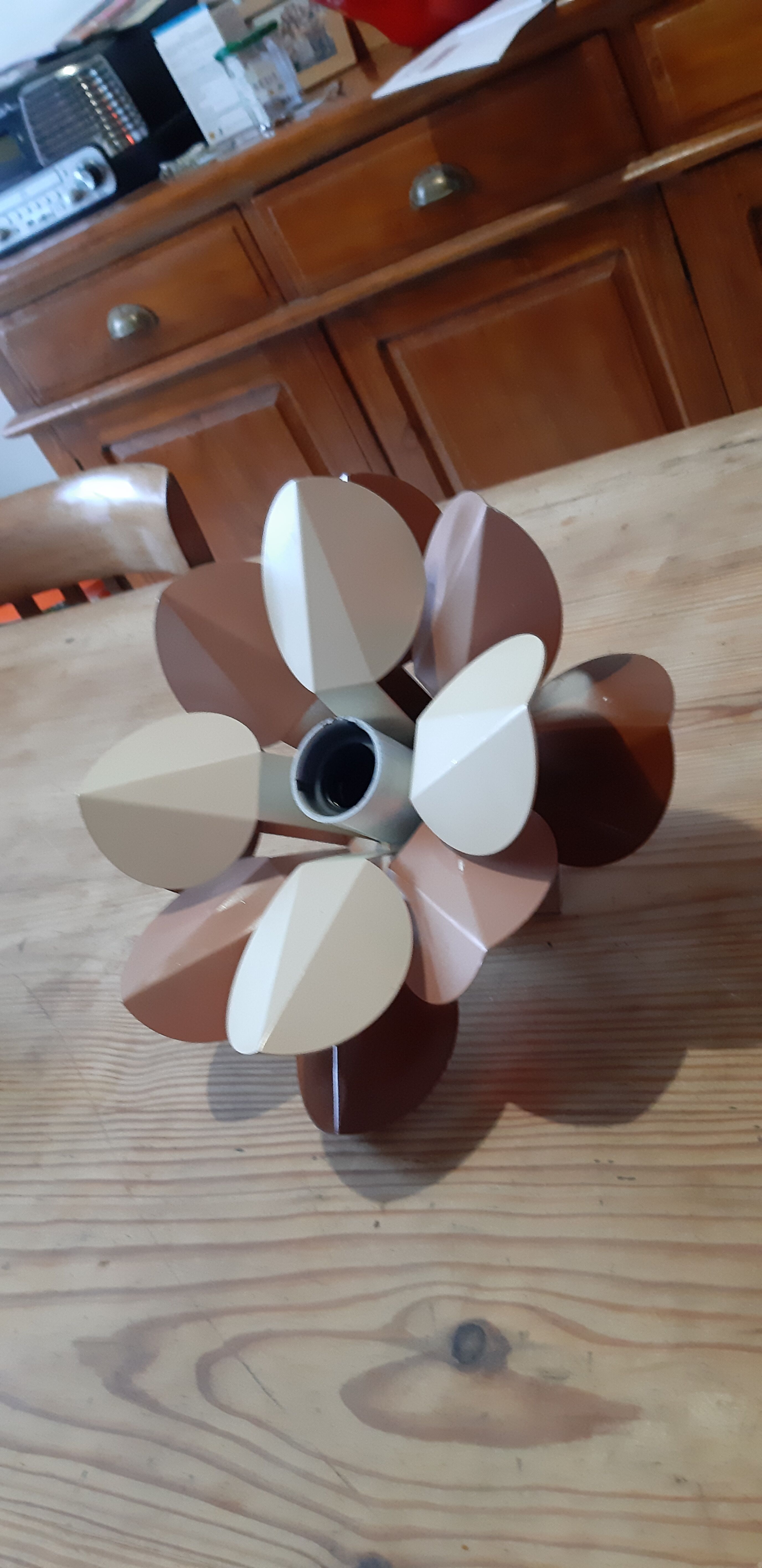 Vintage metal and chrome wall lamp " flower "