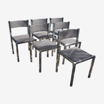 set of 6 chrome-plated rock chairs to 1960-1970