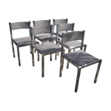 set of 6 chrome-plated rock chairs to 1960-1970