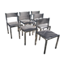 set of 6 chrome-plated rock chairs to 1960-1970