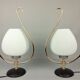 2 lampes arlus opaline et laiton 1960