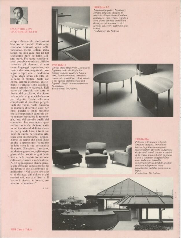 Oval cherry console table Model Babe by Vico Magistretti for De Padova Italia Year 1988