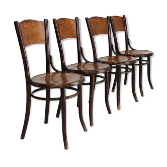 Set of four art nouveau bentwood chairs by Thonet Mundus