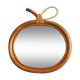 Miroir rotin osier vintage forme pomme 1970 32x34cm