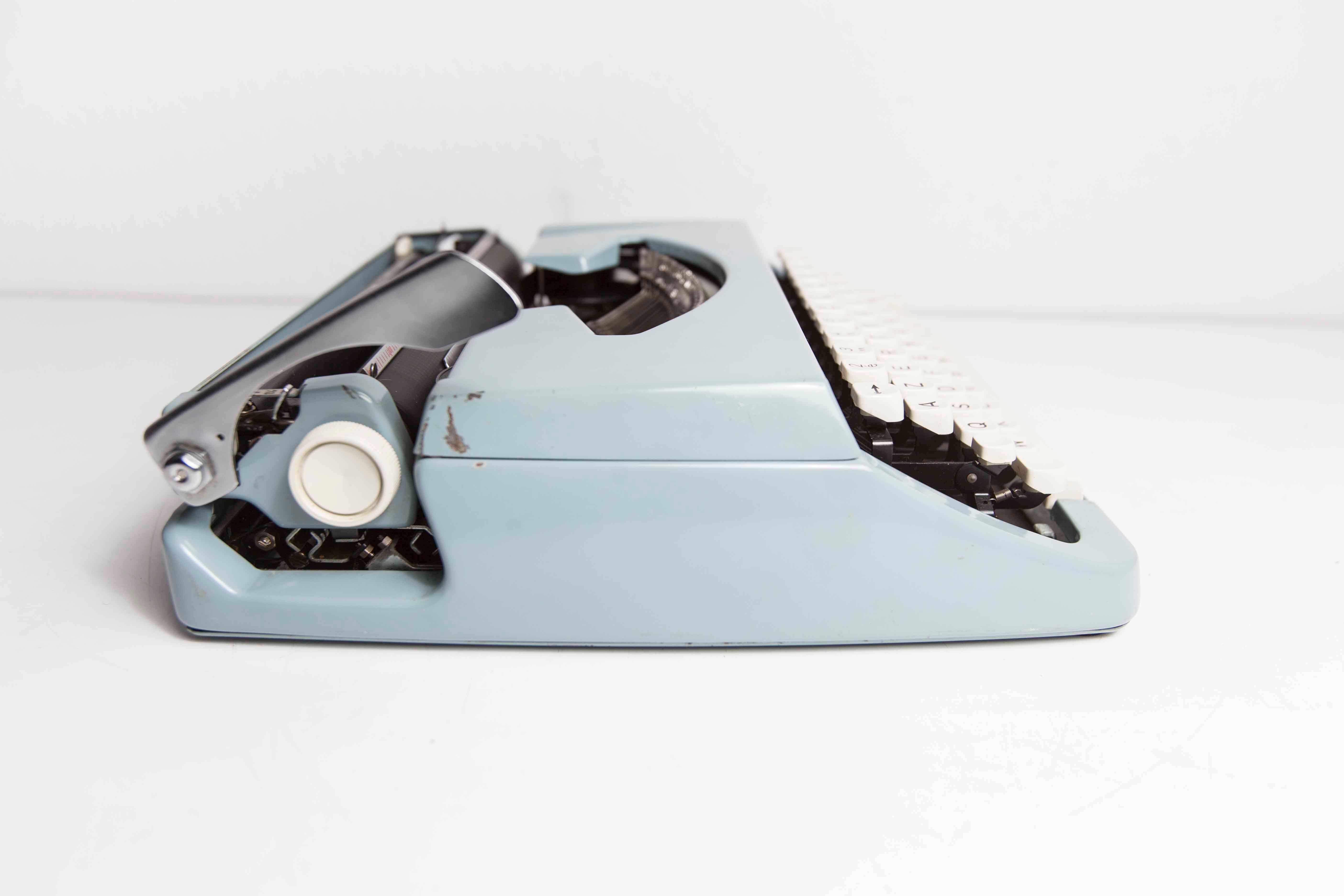 Sky Blue Brother Typewriter from 1980