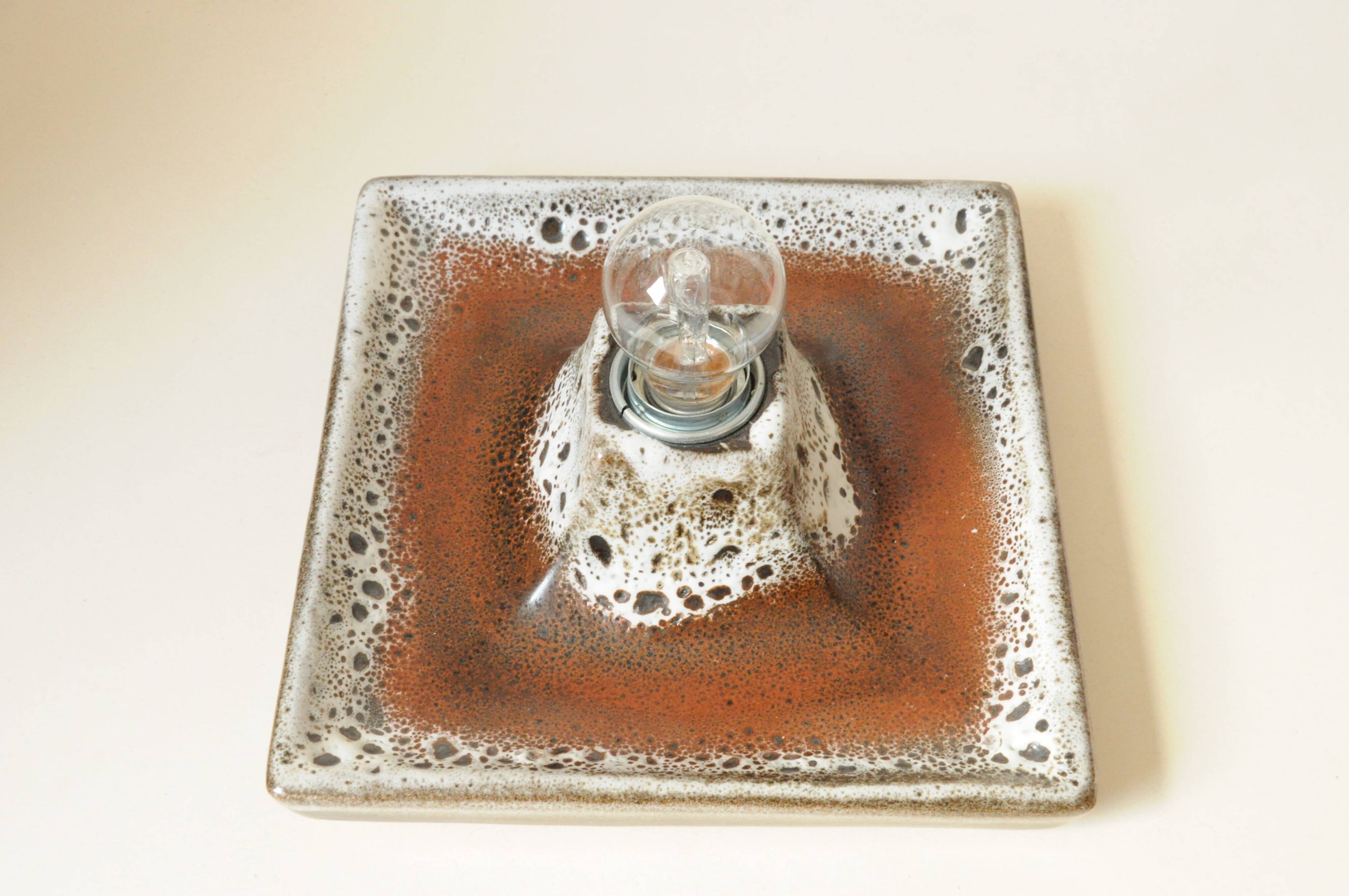 Fat Lava Brutalist Wall Lamp - 70s - Vintage Ceramic Wall Lamp