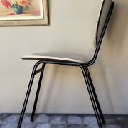Speckled skaï chair and feet black metal tubes 50s