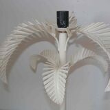 Lamp of the 70's "palm" in metal and opaline