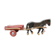 Old wooden toy Dejou. Hitch, horse and cart.