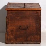 Antique brown trunk with floral patterns (c.1920) #13
