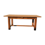 Vintage farmhouse table 1950 in solid light oak