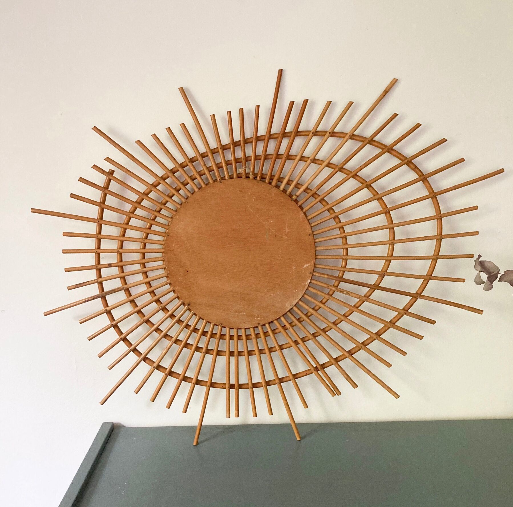 Vintage ortf rattan mirror