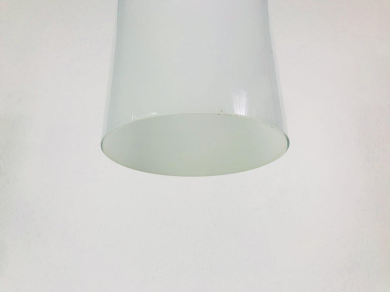 Opal glass hanging lamp from Limburg 1970