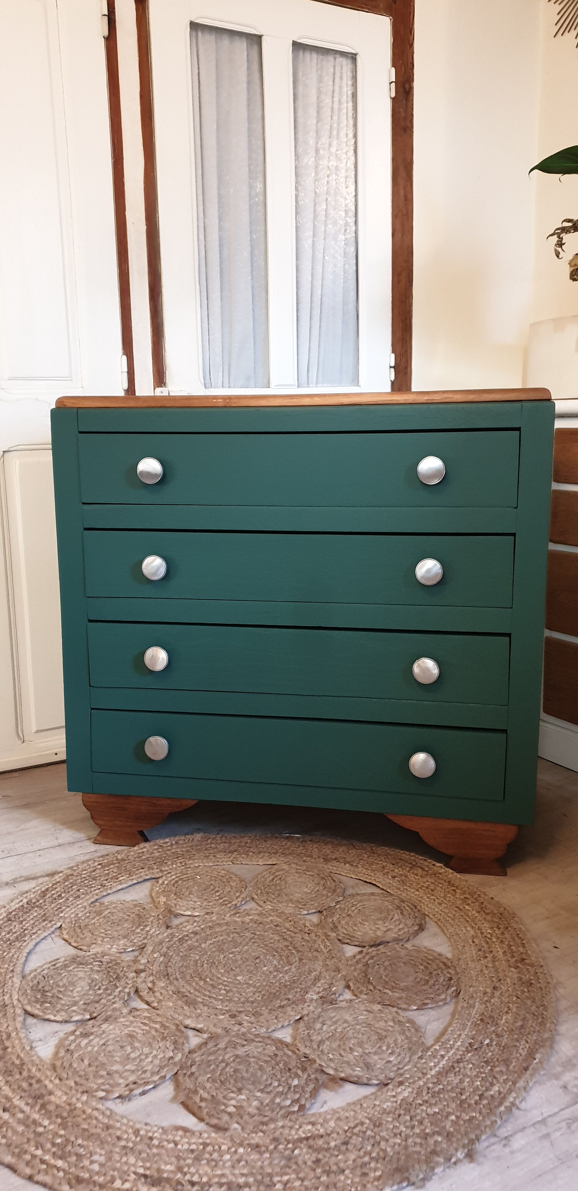 Art Deco green chest of drawers