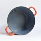 Large vintage saucepan or casserole dish in orange enameled cast iron