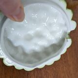 Vintage asparagus tableware sauce container, Italian majolica