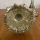 Pair of pressed glass candlesticks with silver plating.