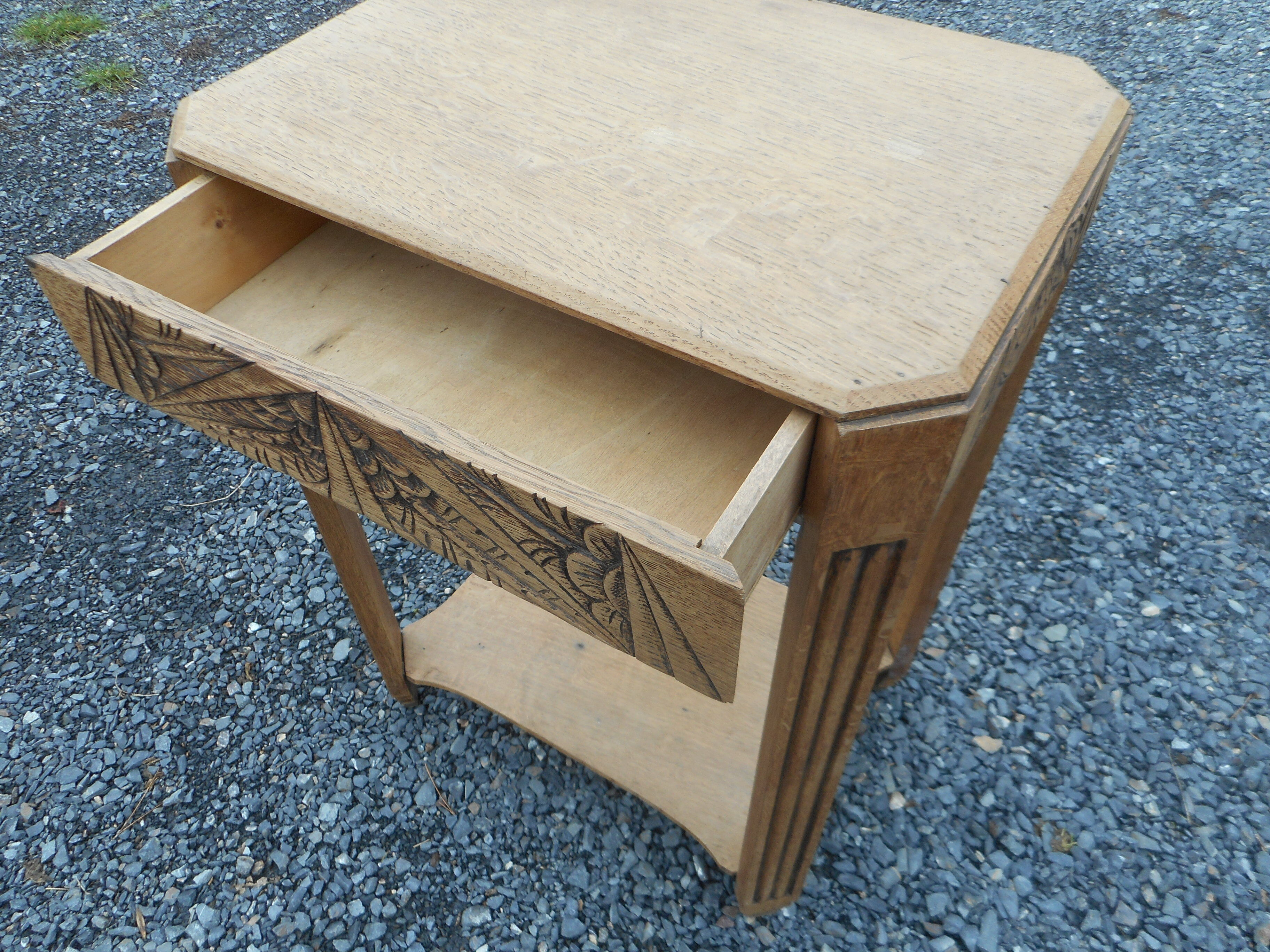 Art deco drawer console 30s oak
