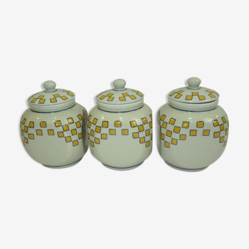 Série de trois pots à épices vintage