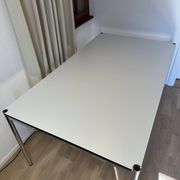USM Haller desk in pearl grey laminate