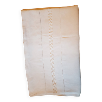 Linen sheet with openwork