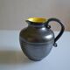 Fernand Elchinger (1911-1975) Pichet vase black & yellow ceramic 1950 signed